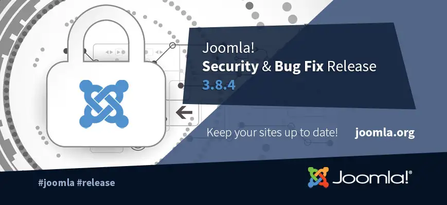 Joomla security update v3.8.4